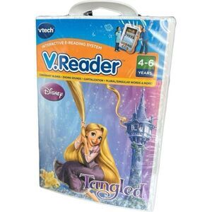 Brand New VTech V Reader V.Reader Disney Tangled Reading System Game 4-6 years